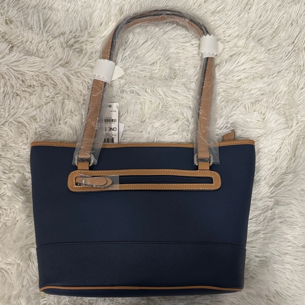 Saffiano Navy Blue Tote Bag